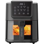 CHEFREE AFW01 Heißluftfritteuse mit Sichtfenster, 5L Airfryer mit 6 Kochfunktionen, Air Fryer ohne Öl mit Touchscreen, Brotregal, Antihaftbeschichtung, Spülmaschinenfest, 1500W
