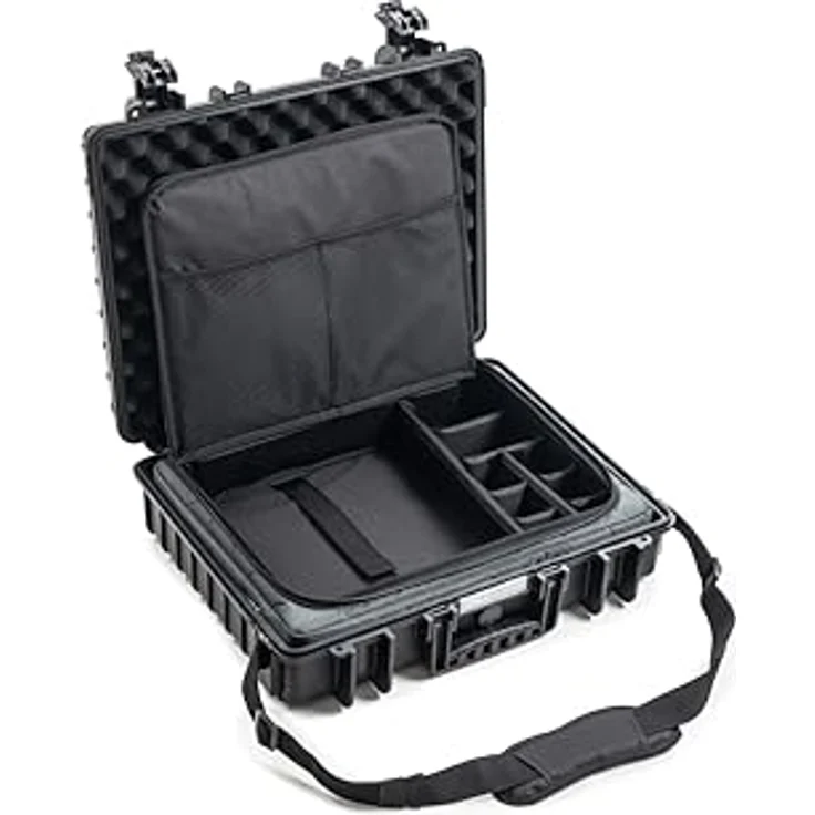 B&W International B&W Transportkoffer Outdoor Typ 6040 - Schwarz - mit Laptoptasche - wasserdicht nach IP67 Zertifizierung, staubdicht, bruchsicher und unverwüstlich – Bild 1