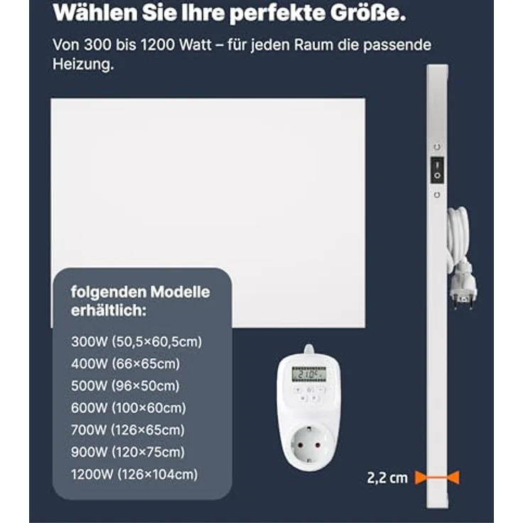 Viesta H400 Infrarotheizung - Viesta TH12 Thermostat, wandmontierte Heizplatte mit 400 W Leistung, Energiesparend, Carbon Crystal-Technologie, inkl. 2 Jahre Garantie – Bild 4