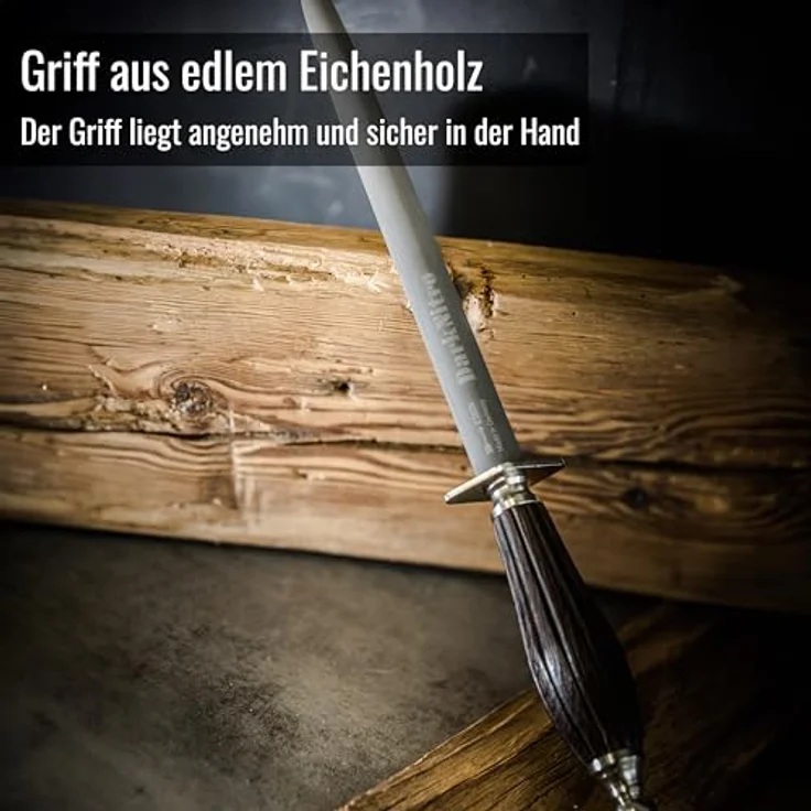 F. DICK Wetzstab, DarkNitro 30 cm Spezialbeschichtung hohen Abtrag, oval magnetisiert Eichenholz Made in Germany – Bild 3