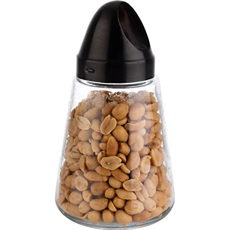 APS Snackspender Glas/Edelstahl, 350 ml, schwarz, Made in Germany, hygienisch und geschmacksneutral – Bild 2