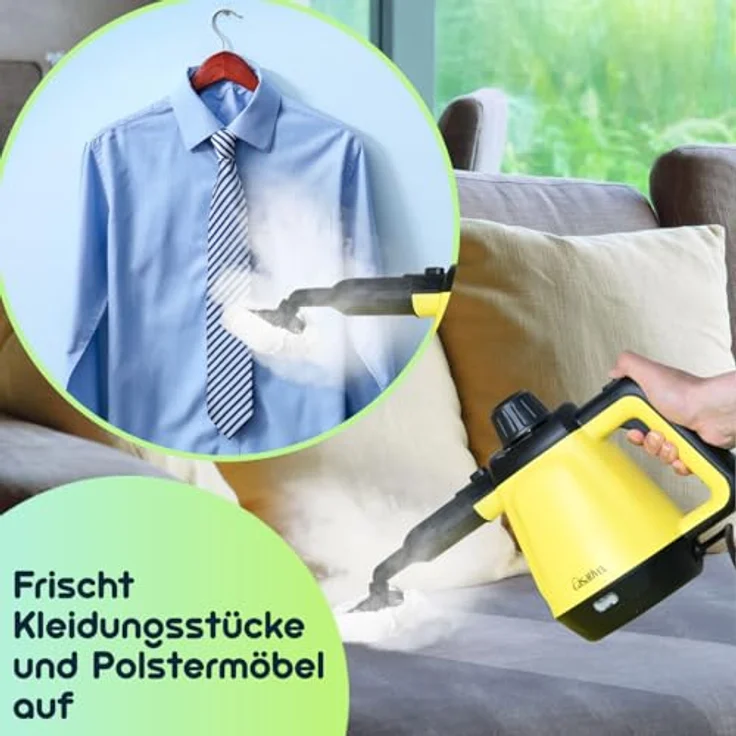 Casativo Premium Dampfreiniger, mobil, 3,5 bar, 1.200W, 16 Zubehörteile, hygienisch ohne Chemie, für Küche, Bad, Möbel und Autos – Bild 4