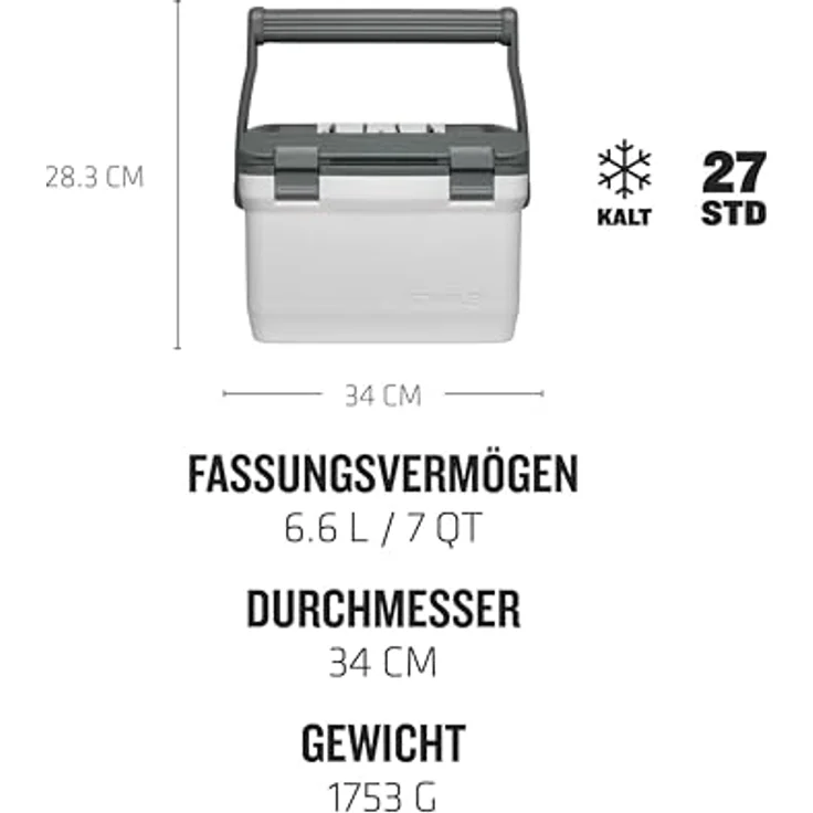Stanley ADVENTURE COOLER Kühlbox 6,6L, doppelwandige Schaum-Isolation, grau – Bild 2
