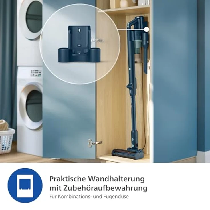 Philips Nass-Trocken-Akkusauger XC5242/10 5000 Series „Teppichwunder“, 50,4 W, beutellos, mit Aqua-Modul, 60 Minuten Laufzeit, blau – Bild 9