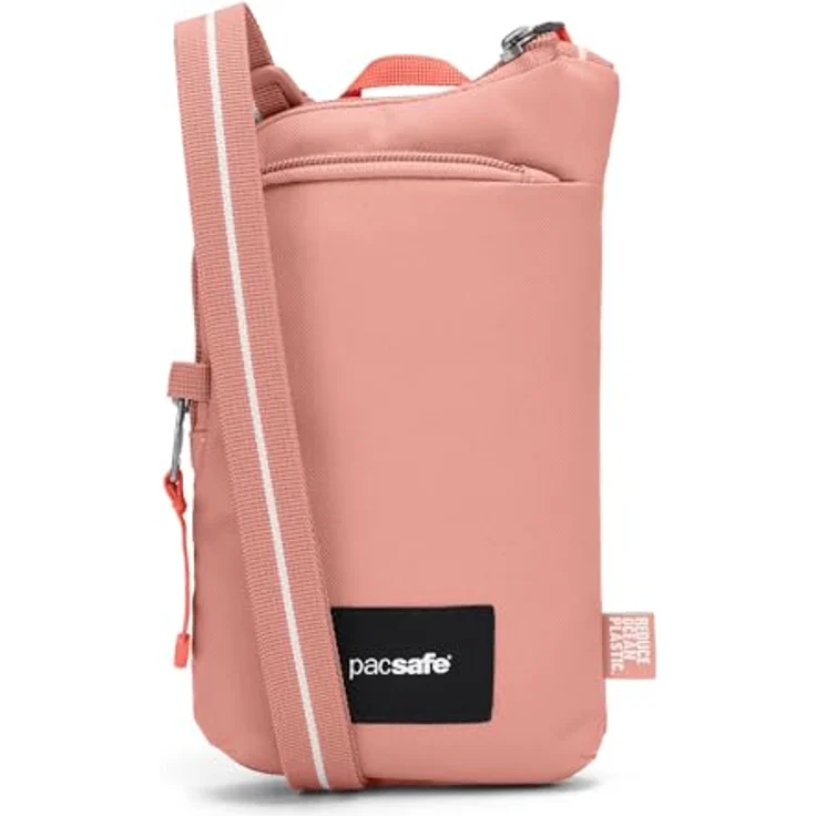 Pacsafe GO Anti-Theft Tech Mini Bag, Umhängetasche RFID, 12 cm, rosa, 100% Polyester – Bild 1