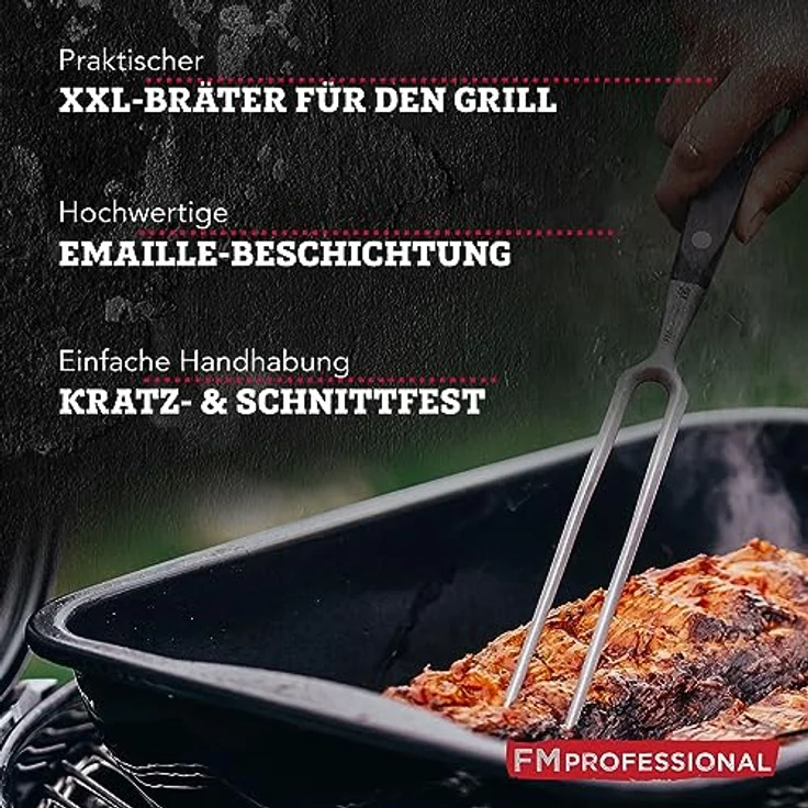 FMprofessional XXL Bräter, 40x34cm, Emaille – Bild 3