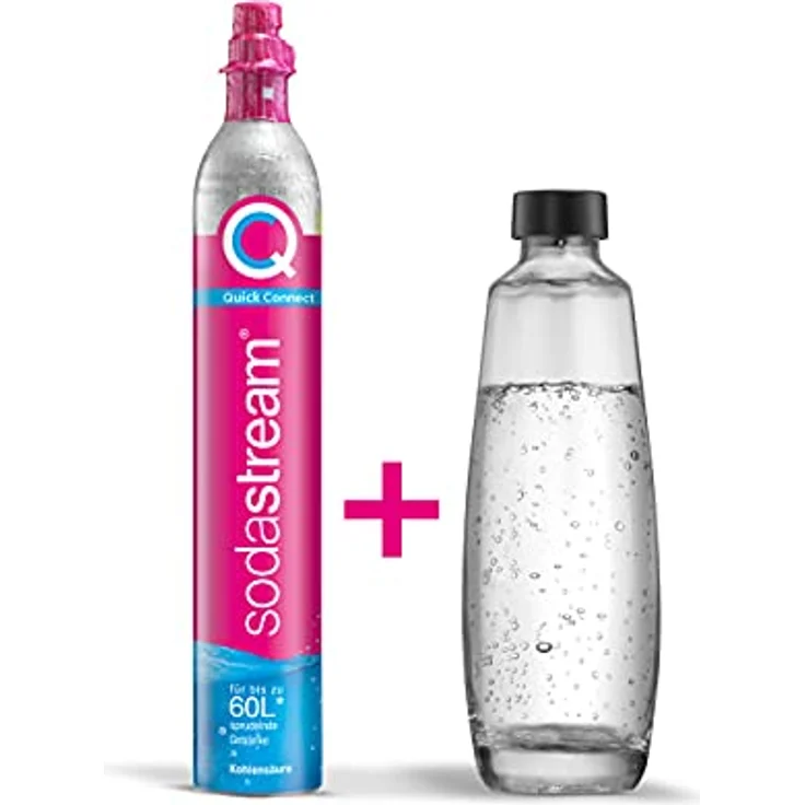 Sodastream QuickConnect Reservezylinder 60 l + 1 Glas-Flasche – Bild 2