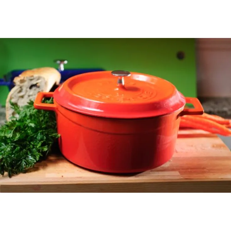 CASSEROLE ROND 200 MM 2.60 LTR LVYTC20K2O ORANGE/BLACK <LAVA>