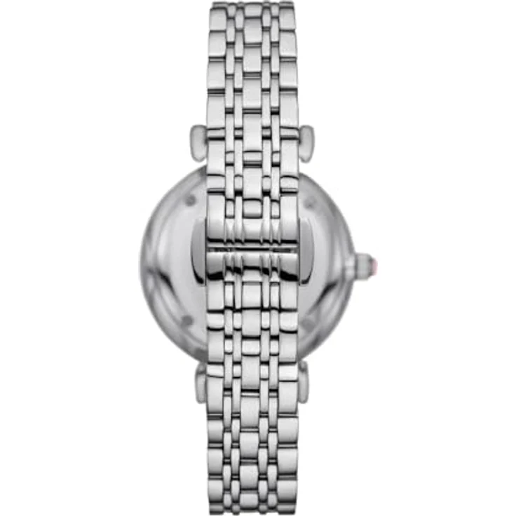 EMPORIO ARMANI Damen Analog Quarz Uhr AR11686, silberfarbenes Edelstahlgehäuse mit roséfarbenem Zifferblatt, 32 mm, wasserdicht bis 30 m – Bild 5