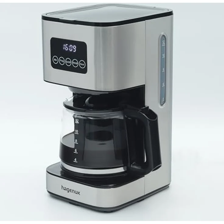 Hagenuk Digitale Kaffeemaschine 1,5L, 12 Tassen, mit Warmhaltefunktion, Timer und Permanentfilter – Bild 3