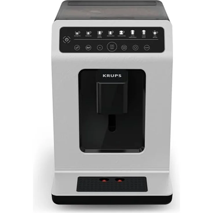 Krups Evidence ECOdesign Kaffeevollautomat mit Milchschlauch, 8 Getränke, 2-Tassen-Funktion, Recyceltes Material, Kaffeemaschine, Weiß/Schiefer, EA897A10 – Bild 2