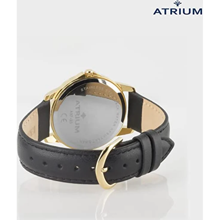 Atrium Damen-Armbanduhr sehr deutlich goldfarben Quarz 3 Bar Lederband A37-20 – Bild 4