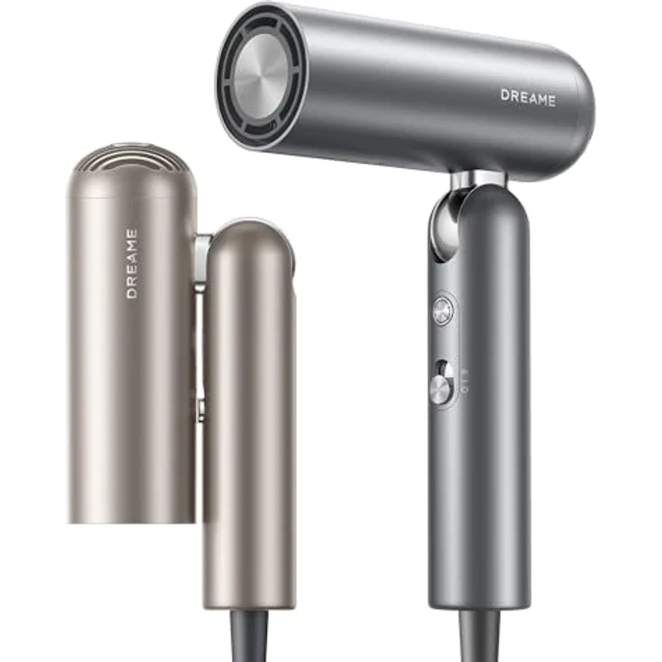 Dreame Pocket Hochgeschwindigkeits-Haartrockner, 3 Klappbare Formen, 300g, 110.000U/min Motor, 300 Millionen negative Ionen pro cm³, 57 °C konstante Temperatur, 40-Sekunden-Trocknung, Gray – Bild 1