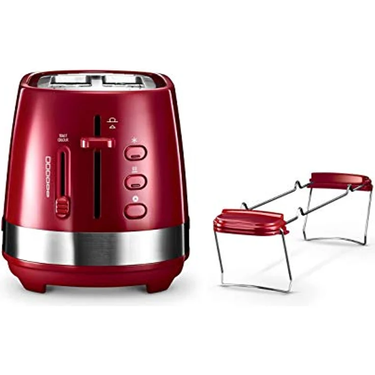 DeLonghi CTLA 2103.R Active Line Doppelschlitztoaster, 900W, 6 Bräunungsstufen, rot – Bild 4