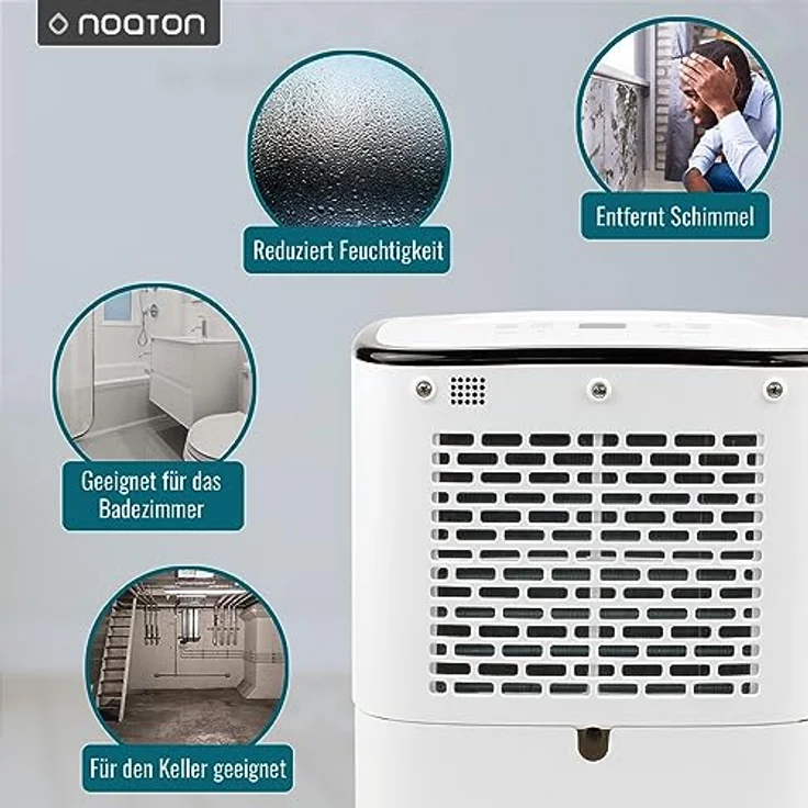 Noaton Luftentfeuchter DF 4112, max 13L/24h, 65 m³ Raumgröße, Feuchtigkeitssensor - Gegen Feuchtigkeit, Schimmel – Bild 4