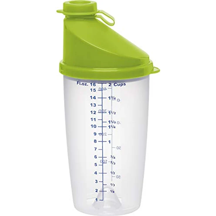 Emsa 513518 Superline Mixbecher mit Ausgussdeckel, Fassungsvermögen: 0,5 Liter, inklusive Mixscheibe, transparent-limette – Bild 2