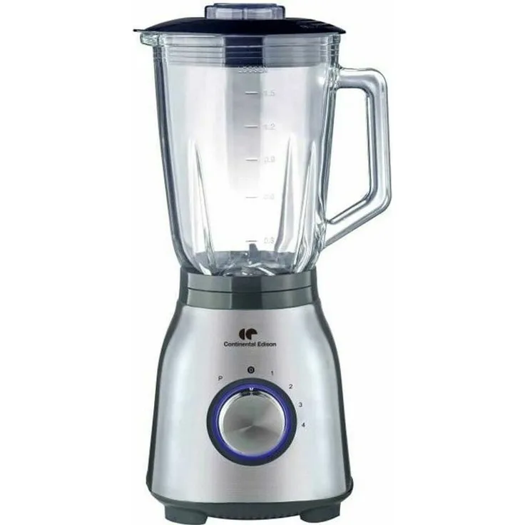 Continental Edison CEBL1000IN, Standmixer mit 800 W und 1,75 L, transparent-silber