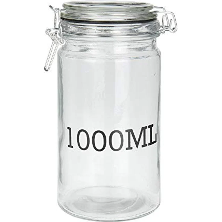 Koopman Glasbehälter mit Deckel und Clipverschluss, transparent, bruchsicher, universell einsetzbar – Bild 2