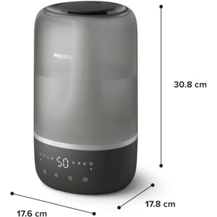 Philips Luftbefeuchter HU1510 1000 Series, ultraschall, mit Aroma-Diffusor, Stimmungslicht, App verbunden – Bild 2
