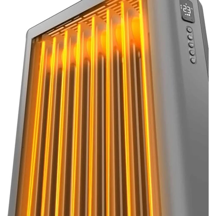 Duux Edge Oil, ölfreier Radiator mit 2000 Watt Heizleistung, grau – Bild 6
