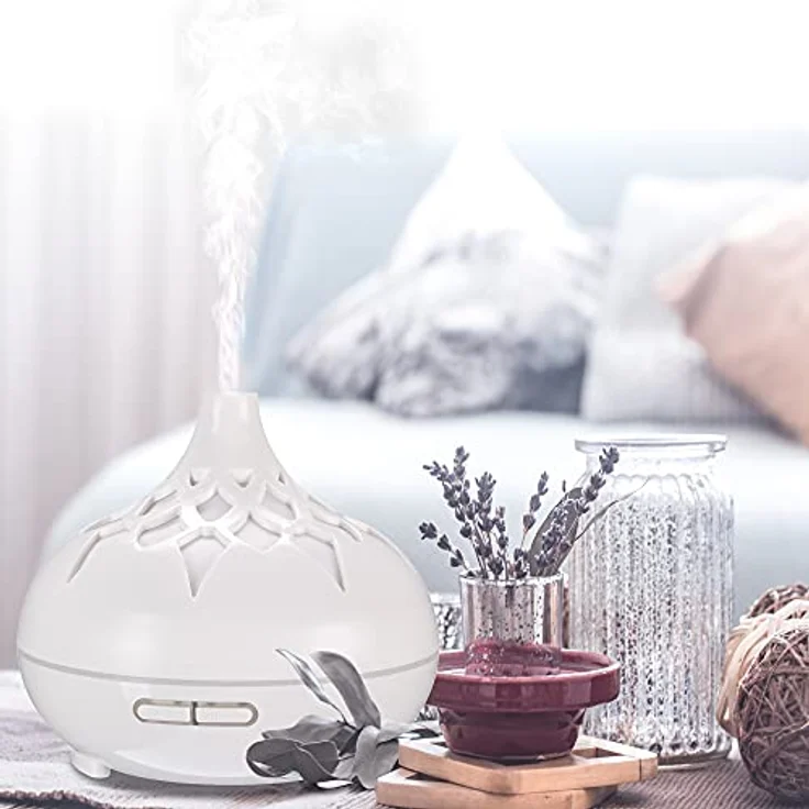 Sixtol Aroma Diffuser Palm, elektrischer Aroma Diffuser in weiss glänzend, 500 ml – Bild 2
