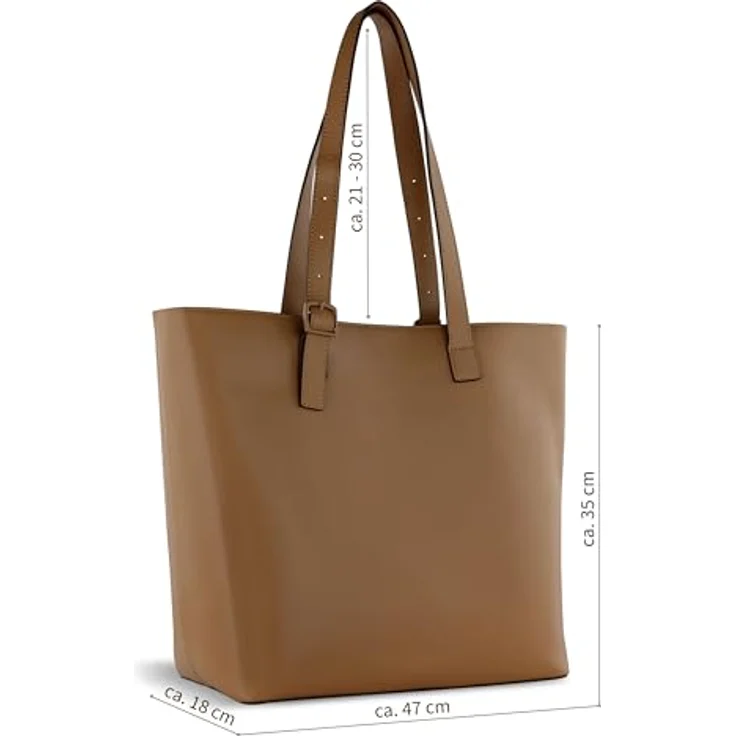 bugatti Zita Shopper Tasche 47 cm, braun, 100% Polyurethan, 47 x 18 x 35 cm – Bild 2