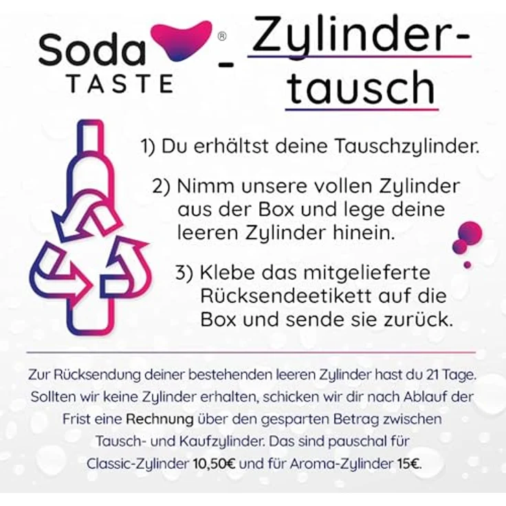 SodaTASTE Classic - CO2-Tauschzylinder für bis zu 60l gesprudeltes Wasser – Bild 3