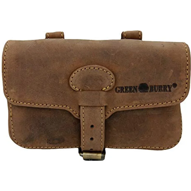 Greenburry Vintage Military Gürteltasche Leder, 16 cm x 6 cm x 9 cm, braun, 100% Leder