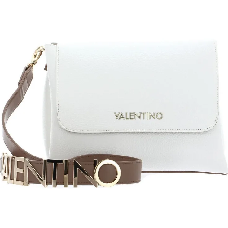 VALENTINO BAGS Umhängetasche Alexia, Bianco / Cuoio (Weiß), Goldfarbene Applikationen, Optimaler Tragekomfort, Geräumiges Hauptfach