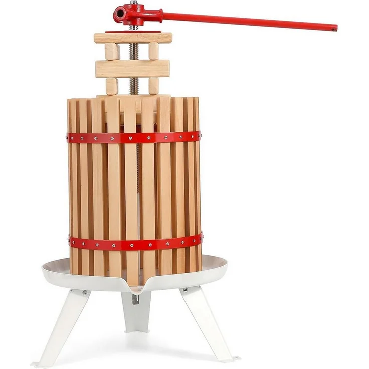 GarveeMore Manuelle Obstpresse, 18L/6L Saftmacher mit ergonomischem T-Griff und hoher Saftausbeute aus Massivholz