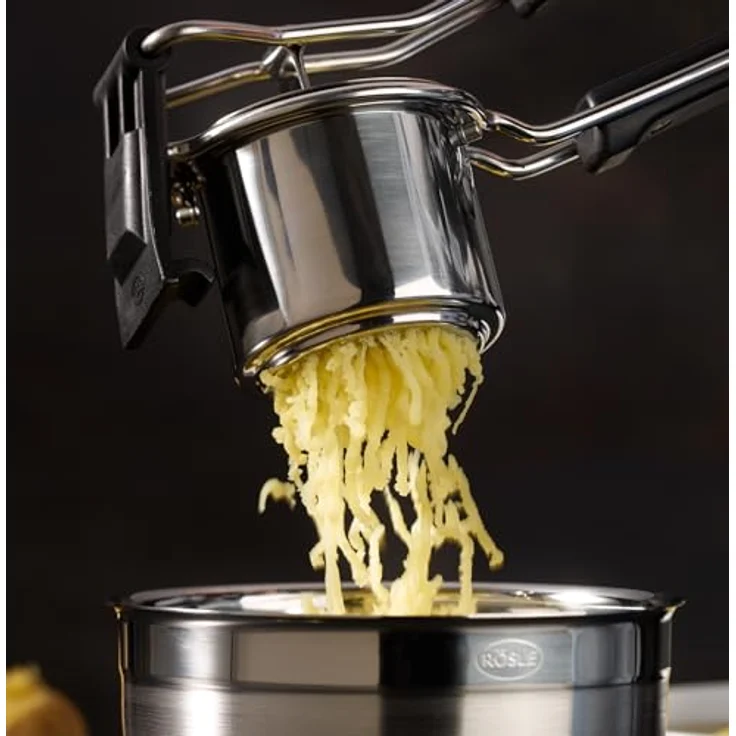 RÖSLE 16285 Edelstahl Kartoffelpresse, 34 x 11,5 x 9,5 cm, silber – Bild 2