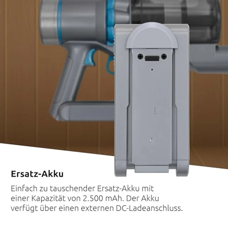 TechniSat Ersatzakku 2.500 mAh für TECHNIMAX AS7, Lithium-Ionen Akku mit 29.6 V, grau – Bild 3