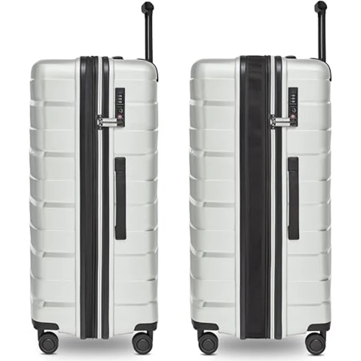Bergpfeil Großer Hartschalen Check-in Koffer |Trolley erweiterbar 52 x 32 x 75 cm aus Polypropylen-Material | Unisex Koffer 4,3 kg | Doppelrollen & TSA-Schloss (Travel) – Bild 2