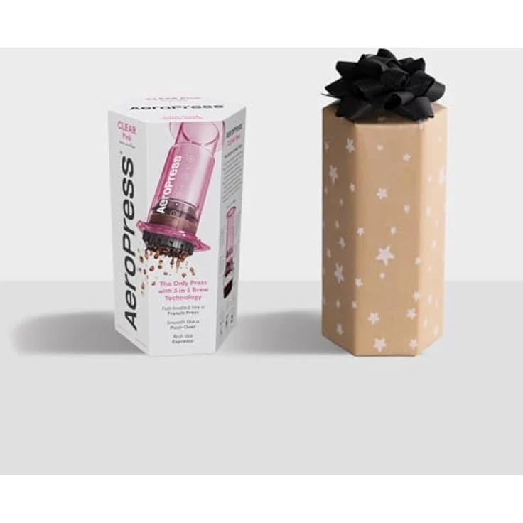 AeroPress Clear Pinke Kaffeepresse – 3-in-1 Kaffeemaschine kombiniert French Press & Espresso – Vollmundiger Kaffee ohne Bitterkeit – Tragbare Mini-Kaffeemaschine für Camping & Reisen, Pink – Bild 5