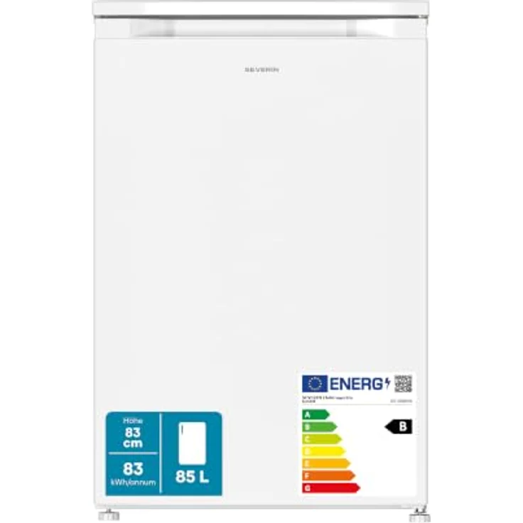 Severin Tisch-Gefrierschrank 85L, wechselbarer Türanschlag, -24°C bis -18°C, Energieeffizienzklasse B, weiß – Bild 1