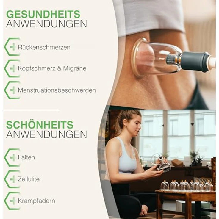 BACKLAxx® Schröpfgläser mit Vakuumpumpe - Hochwertig schröpfen mit bruchfestem Schröpfglas aus Kunststoff, Schröpfset mit Therapiemagneten inkl. Videokurs (12 Stück), Schröpfgläser Silikon – Bild 5