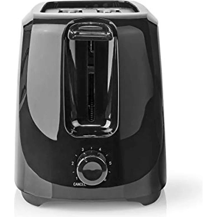 Nedis KABT150EBK 2-Scheiben-Toaster, 700W, 6 Bräunungsstufen, Krümelschublade, Kunststoff, schwarz – Bild 2