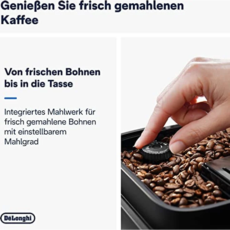 De'Longhi Magnifica Evo ECAM 292.81.B Kaffeevollautomat mit LatteCrema Milchsystem, 7 Direktwahltasten für Cappuccino, Espresso und weitere Kaffeespezialitäten, 2-Tassen-Funktion, Schwarz – Bild 3