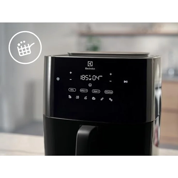 Electrolux Luftfritteuse EAF7SB - 7 l Kapazität - Dampffunktion - Antihaftbeschichtung - 1700W - 8 Programme - Spülmaschinenfest - 0-60m - 80-200°, Silber – Bild 3