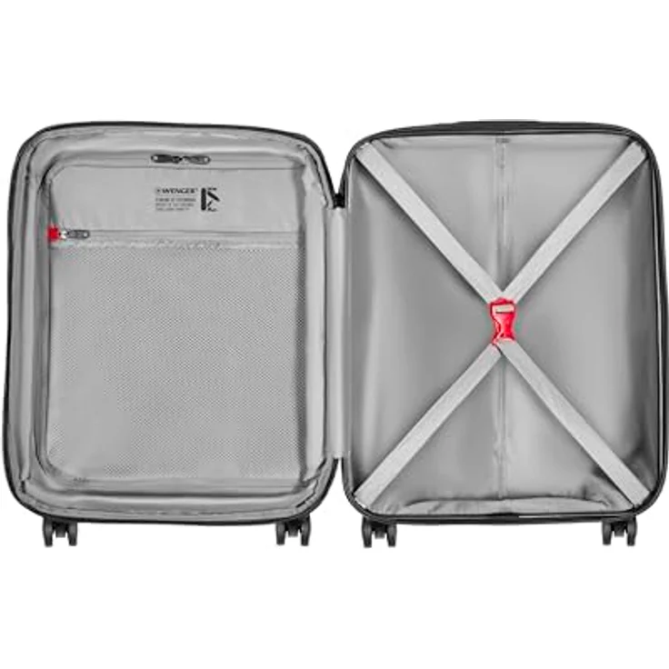 WENGER Prymo Carry-On Schalenkoffer mit 4 Rollen, Trolley, Handgepäck, 59 (67) l, Hartschale, Sicherheitsschloss, Damen Herren, Reisen Urlaub, Schwarz, 612536 – Bild 4