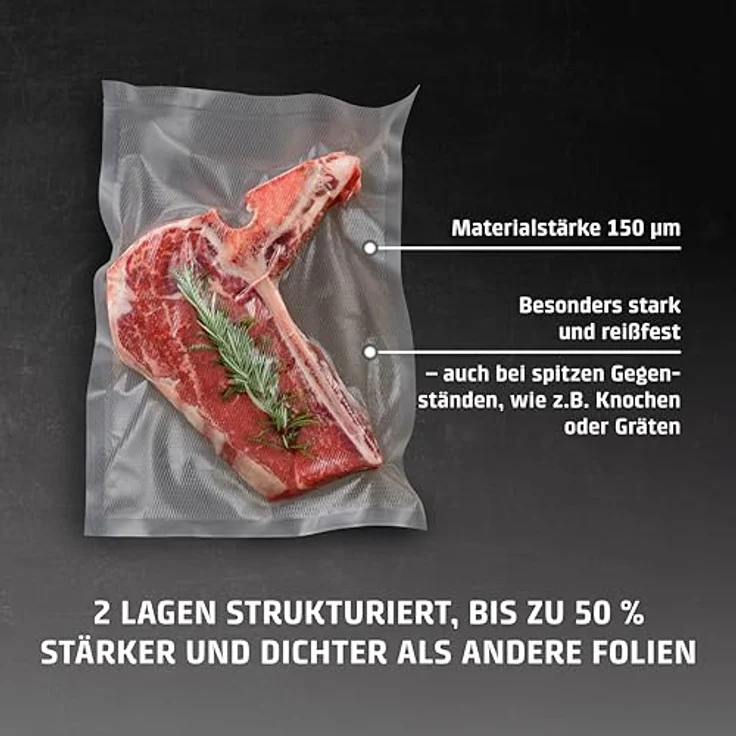 Caso Vakuumierbeutel, 50 Stück, 30 x 40 cm (FOLIENBEUTEL) – Bild 3