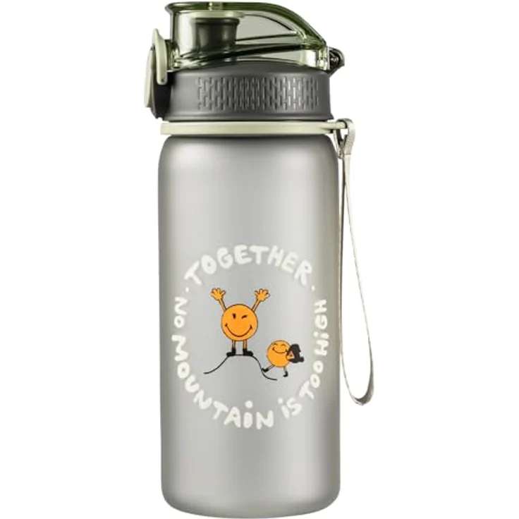 Jack Wolfskin SMILEYWORLD BOTTLE, Trinkflasche für Kinder mit Trinkhalm, 0,5 Liter, bunt – Bild 1