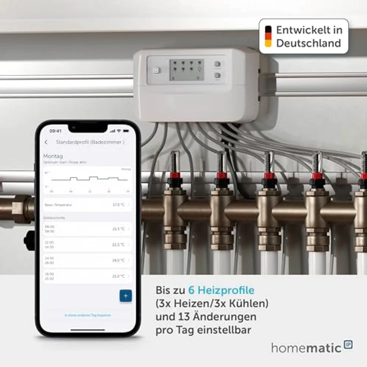 HomeMatic IP Fußbodenheizungscontroller 8 Kanäle, motorisch, digitale Steuerung mit App-Funktion, energiesparend, 161656A0 – Bild 2