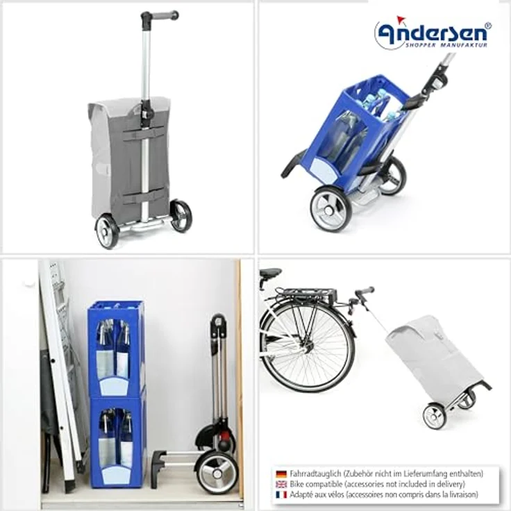 Andersen Shopper Unus Shopping Trolley, Einkaufstrolley 54 cm, 100% Polyester, schwarz – Bild 5
