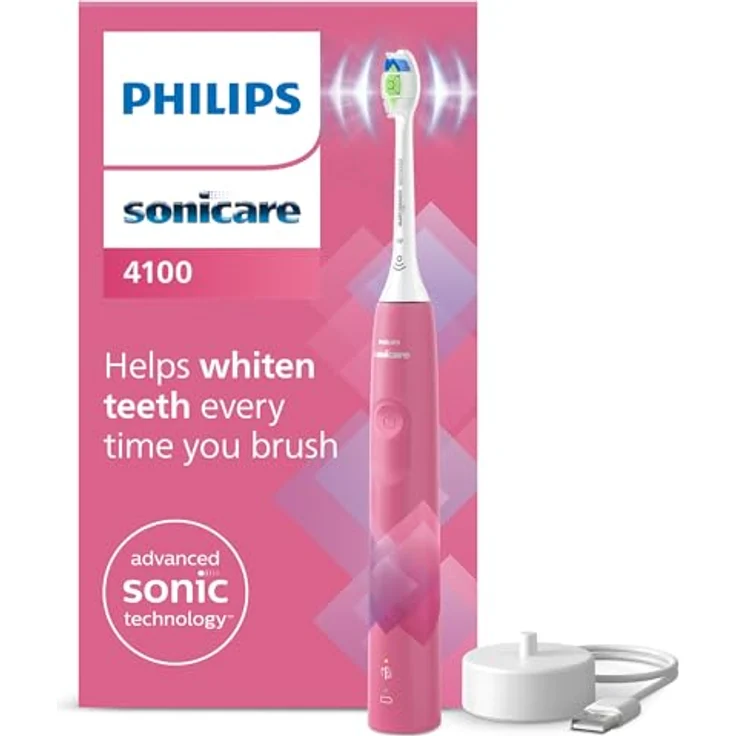 Philips Sonicare 4100 elektrische Zahnbürste mit Schalltechnologie, Paradise Pink Prismatic, Modell HX3689/41 – Bild 1