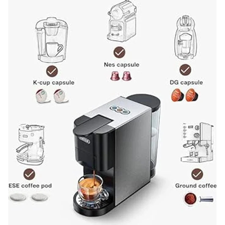 HiBREW HiBREW Kapselmaschine, 5 in 1 Kaffeemaschine, Kalt/Heiß-Modus, Anti-Trocken-Schutz – Bild 3