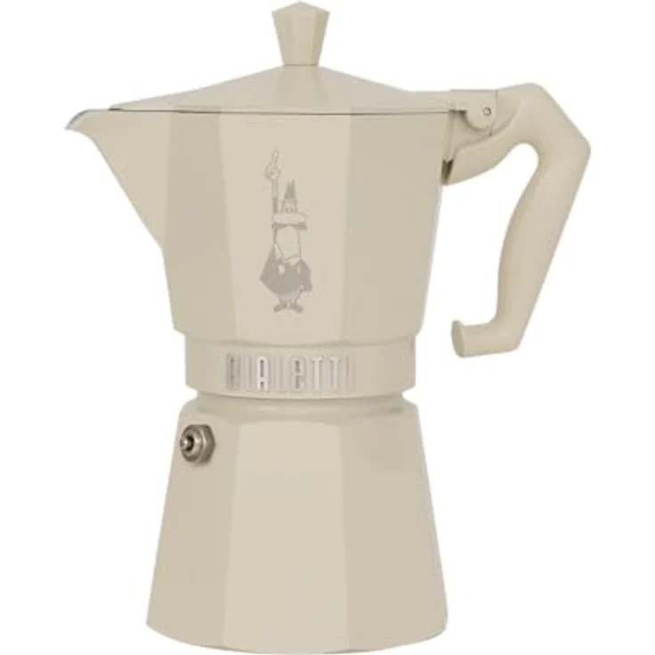 Bialetti Moka Exclusive, Espressokocher für 6 Tassen, beige mit vintage-inspiriertem Design und Silikondichtung – Bild 2