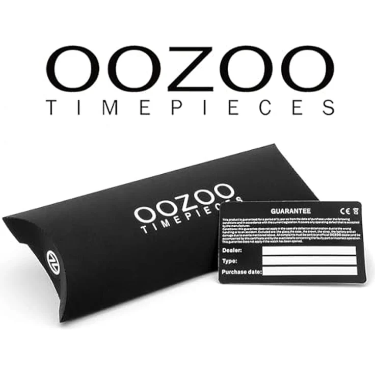 OOZOO Quarzuhr C1087, Armbanduhr mit Metallgehäuse, grau Zifferblatt, dunkelgraues Lederarmband, Ø 46mm, spritzwassergeschützt – Bild 4