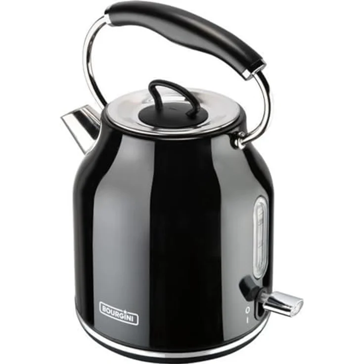 BOURGINI Nostalgic Water Kettle Deluxe - Retro Wasserkocher - 1.7L Fassungsvermögen - Schwarz – Bild 3