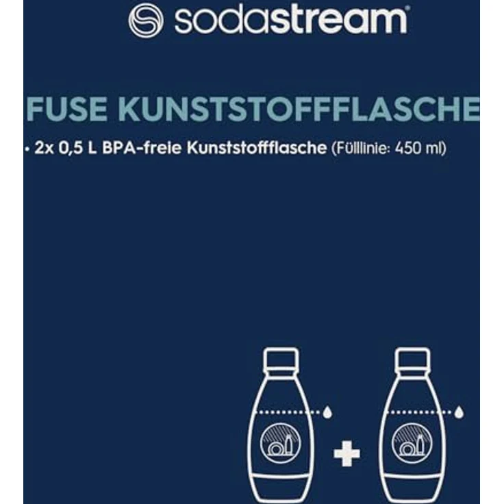 SodaStream 0,5L BPA-freie FUSE Kunststoffflasche in grün & gelb | Spülmaschinengeeignet | Kompatibel mit DUO, E-DUO, Terra, uvm. | 2er-Pack – Bild 2